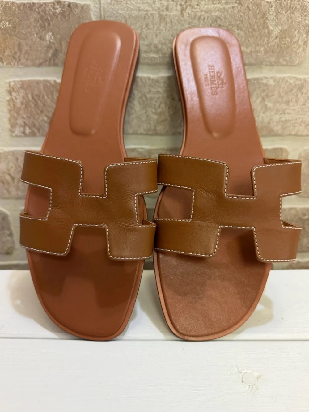Hermès Oran Gold Iconic H Calfskin Slide Sandal Size 40 - Picture 9 of 16
